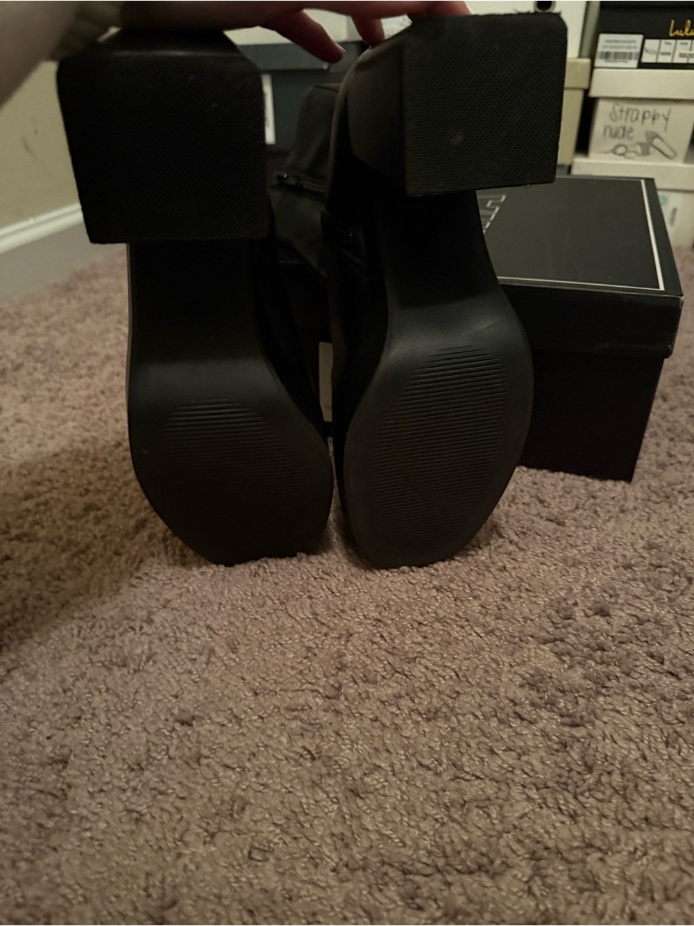 MIA Black Ilia Platform Block Heel Ankle Booties - Picture 4 of 4